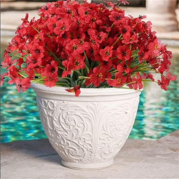 20Bundles Outdoor Artificial Flowers,UV Resistant Fake Flower with Plastic Plant - Picture 5 of 6